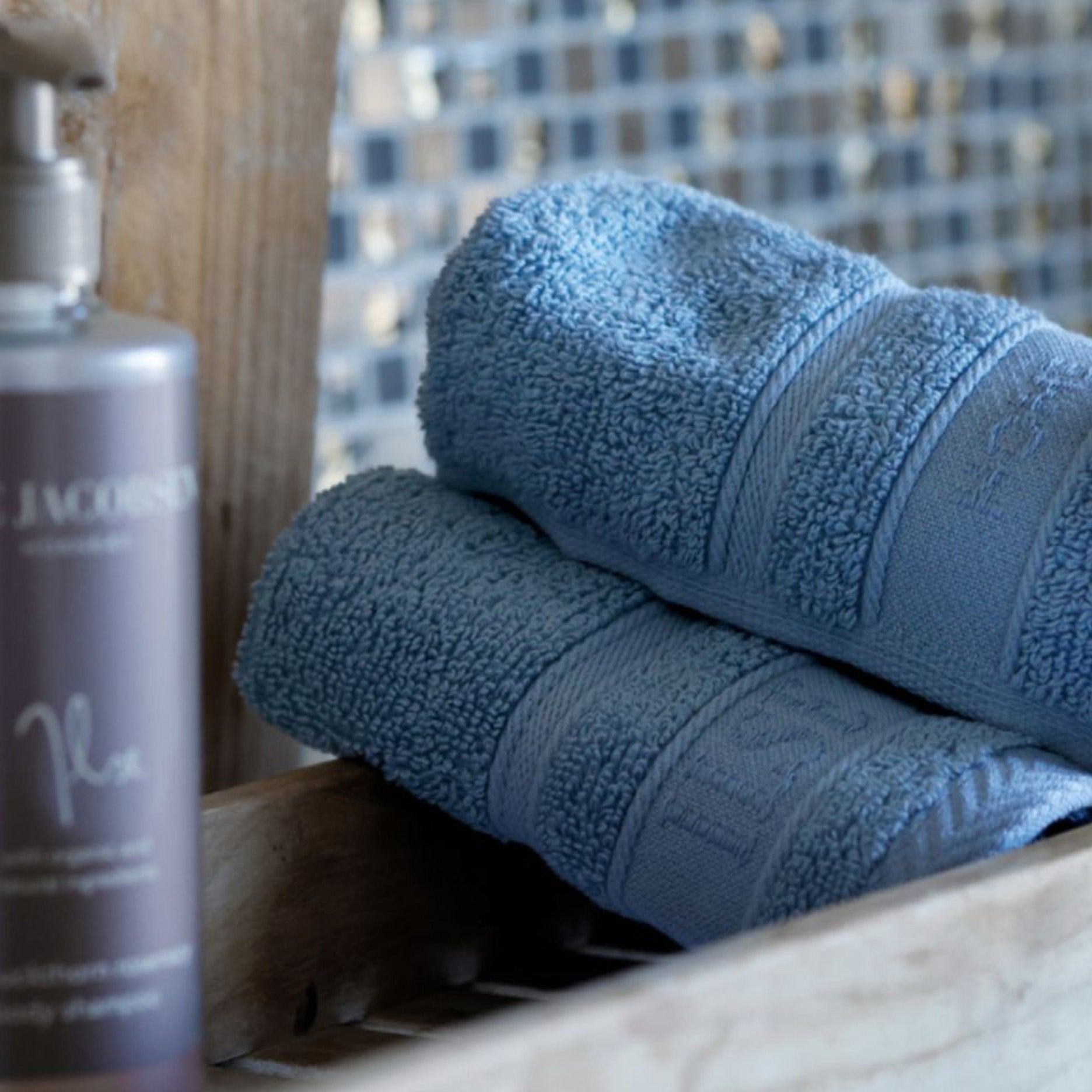 Vaskeklud 4 stk 30x30 cm støvet blå